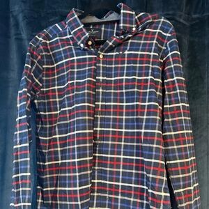 American Eagle Outfitters Men's Checkered Shirt - Navy, Crimson, Ivory